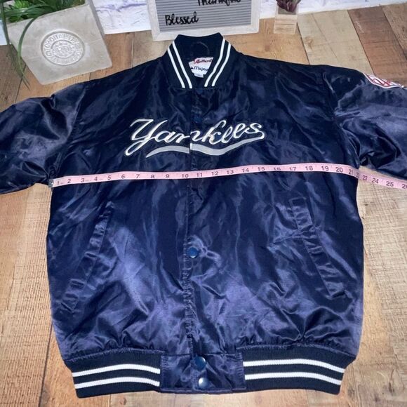 VINTAGE MAJESTIC AUTHENTIC COLLECTION NEW YORK YANKEES SATIN JACKET SIZE XL - Picture 8 of 11